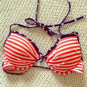 VS swim fabulous tie bikini top patriotic print